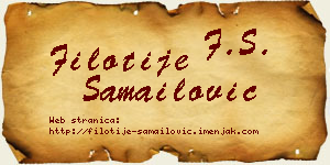 Filotije Samailović vizit kartica